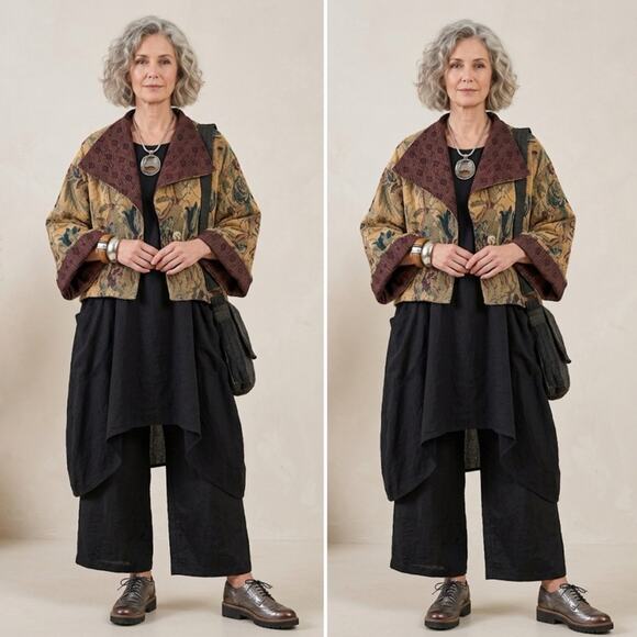Vintage Jackets & Blazers - Handmade OOAK Reversible Tapestry Jacket
